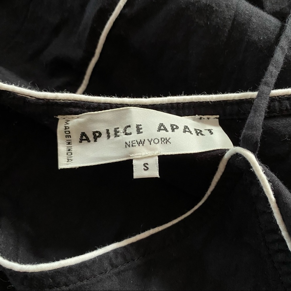 APIECE APART Black Dress Cotton Spaghetti Straps Side Slits Small - Picture 4 of 6